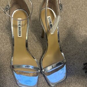 Steve Madden Metallic Silver Heels